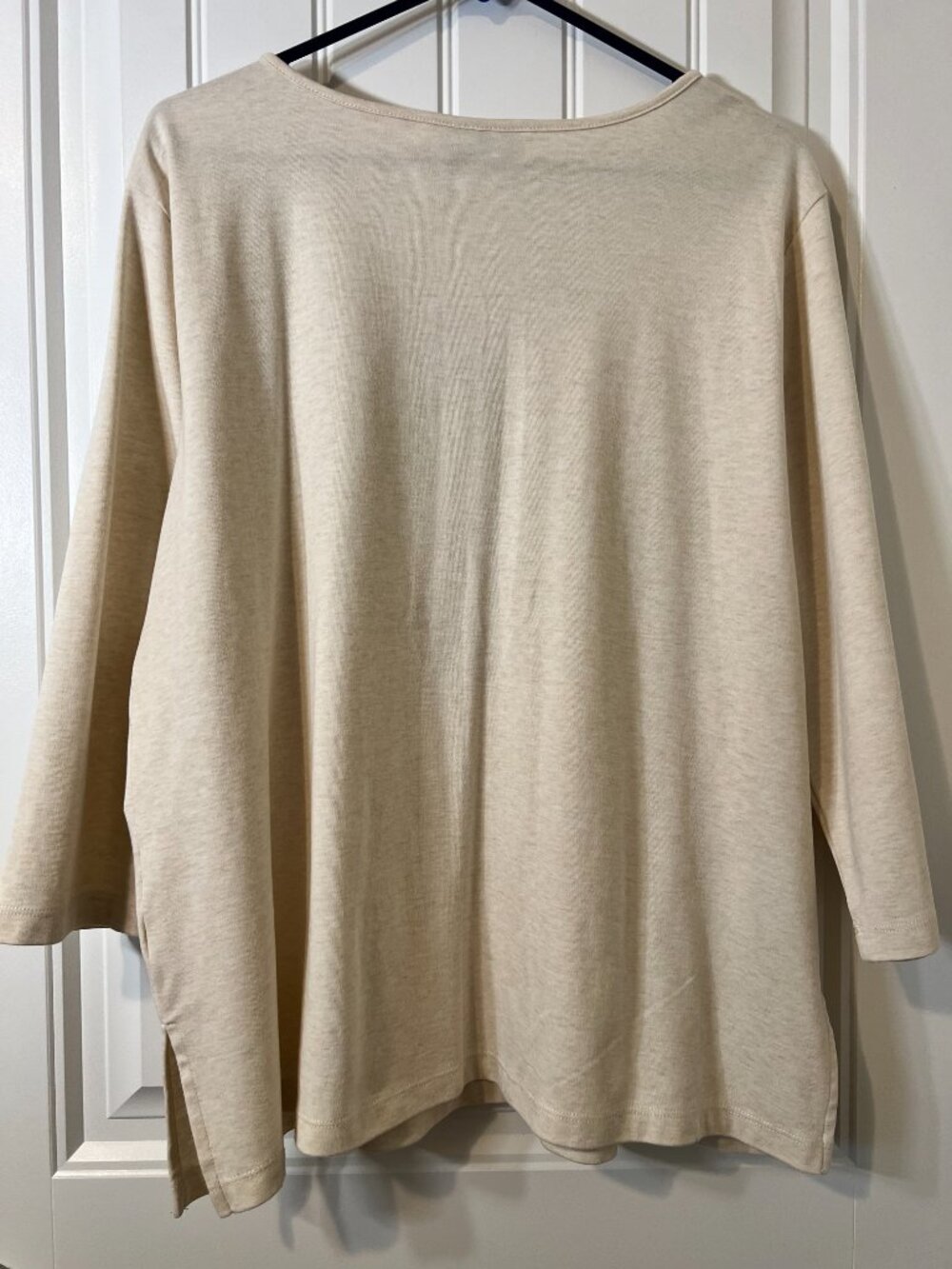 Alfred Dunner Cream Floral Embroidered Rhinestone 3/4 Sleeve Tunic Top XL - Picture 6 of 12